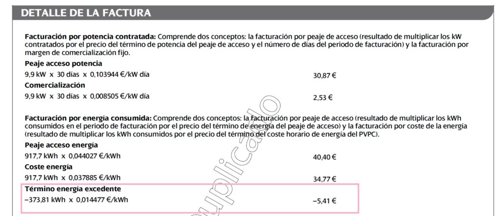  COMPARATIVA FACTURA ELÉCTRICA CON Y SIN AUTOCONSUMO SOLAR MES DE ABRIL.