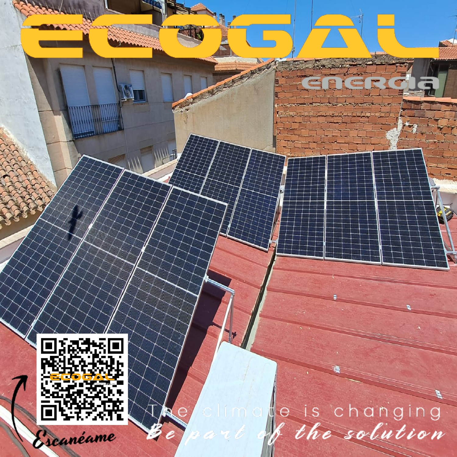 Instalación de paneles solares fotovoltaicos en Villarrobledo (Albacete) de 6 kWp.