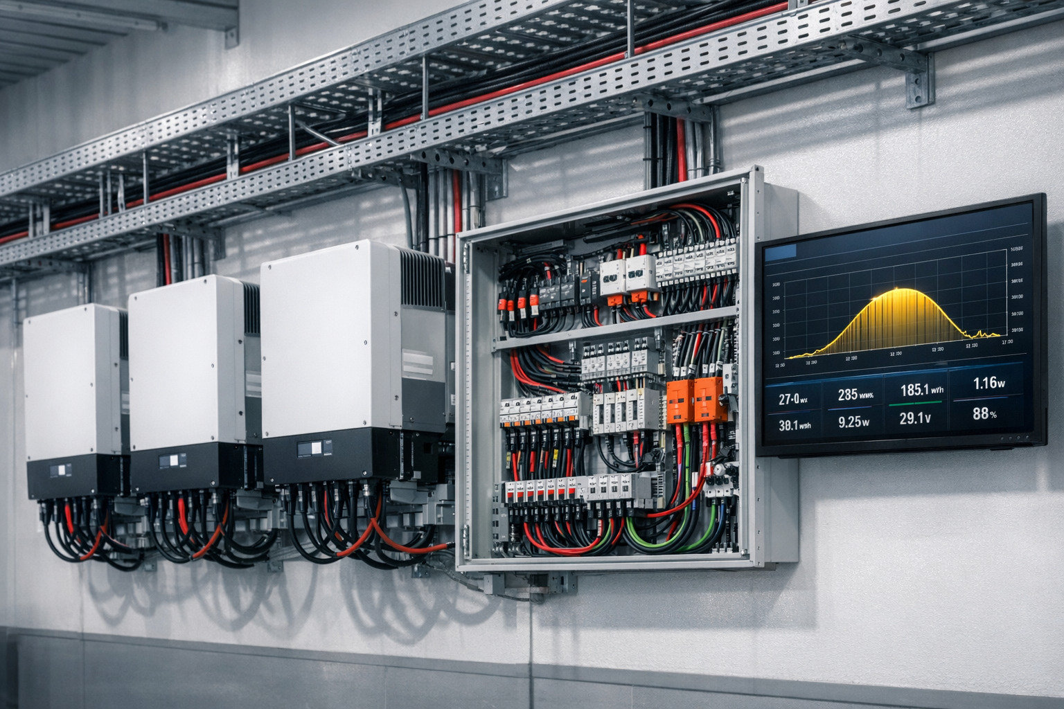 instalación de placas solares en una nave con refrigeración