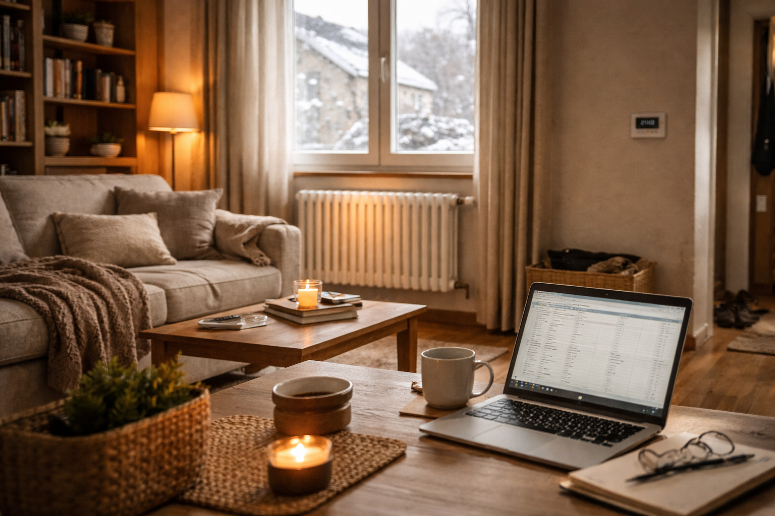 Sala de estar vivienda con aerotermia recién instalada